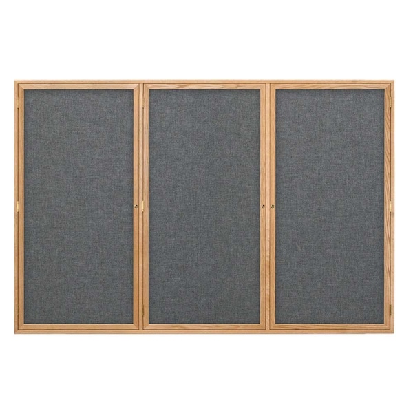 United Visual Products Open Faced Traditional Rounded Corkboard UV639ARC-SATIN-CLOUD